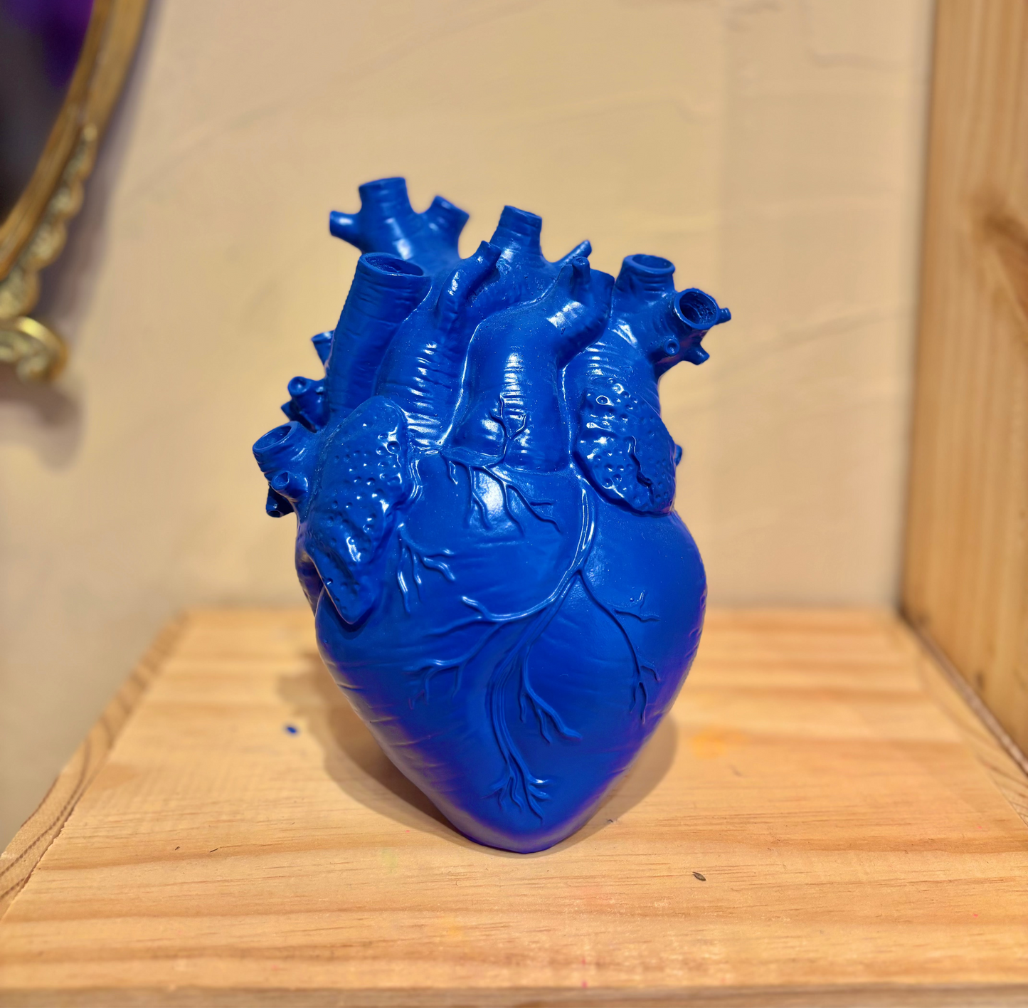 vase coeur bleu marine