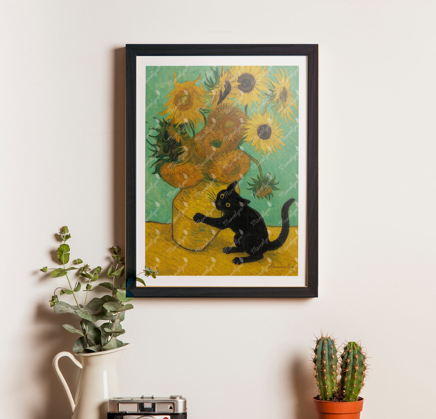 Le Chat Noir aux Tournesols Van Gogh