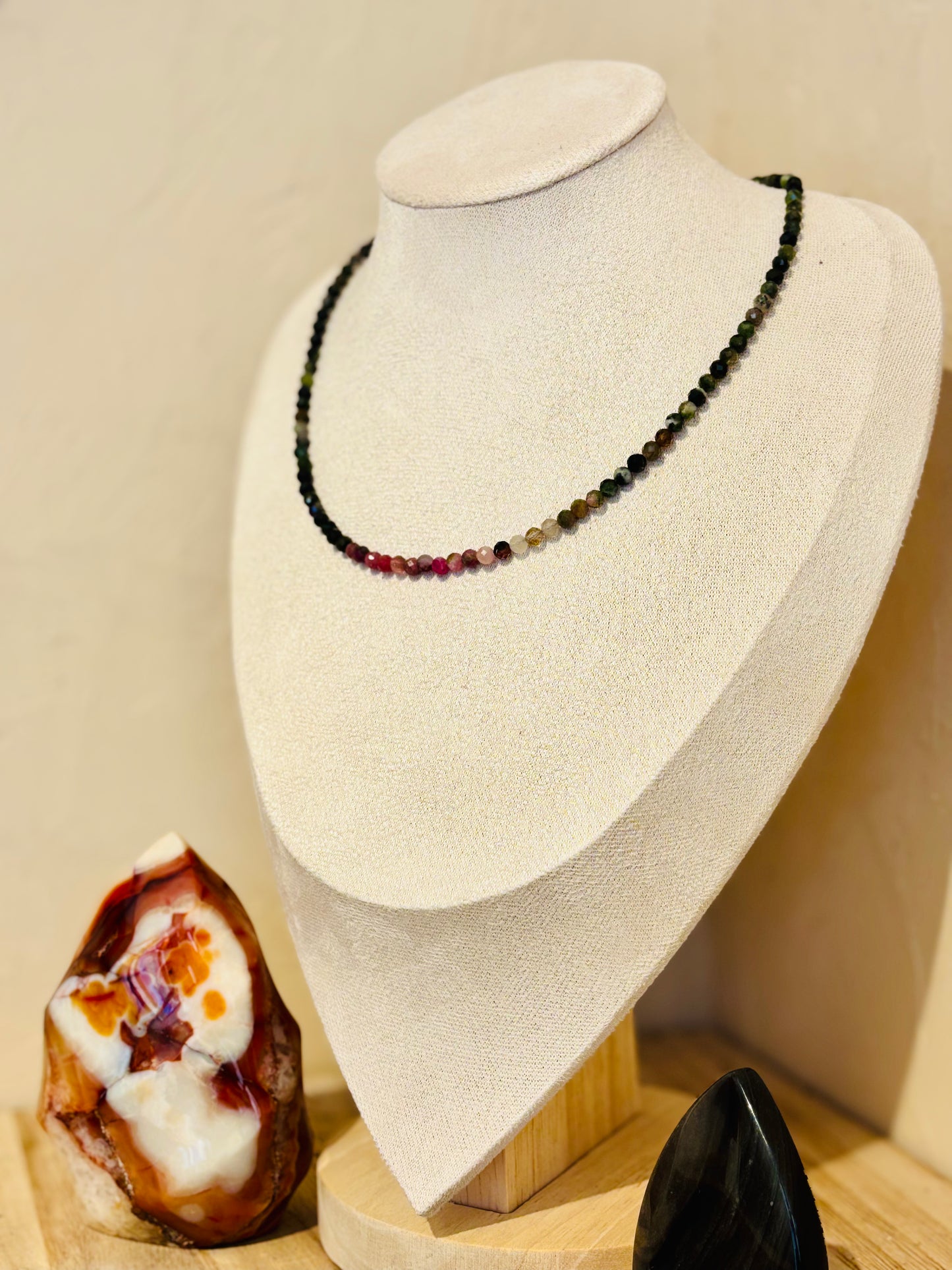 Collier tourmaline 4 mm