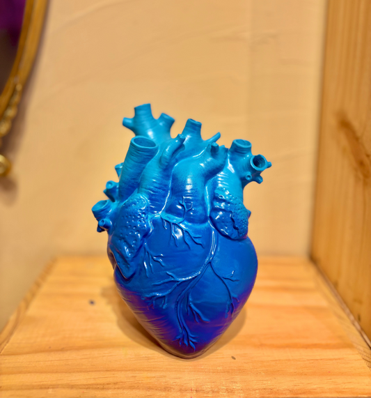 Vase coeur bleu